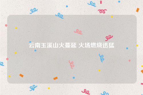 云南玉溪山火蔓延 火场燃烧迅猛