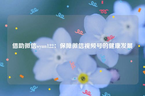 借助微信wyun122：保障微信视频号的健康发展