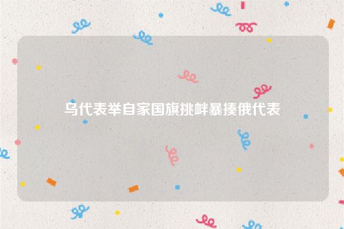 乌代表举自家国旗挑衅暴揍俄代表
